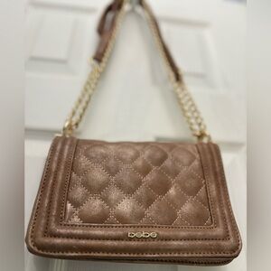 Bebe Metallic Brown tan Crossbody Bag